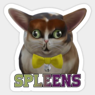 My cat's name is spleens - favorite tee vintage Sticker